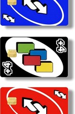 UNO Draw 4 Red Blue Reverse